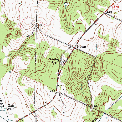 Topographic Map of Neeley Cemetery, TX