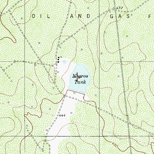 Topographic Map of Negras Tank, TX