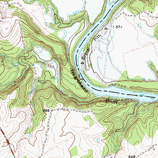 Topographic Map of Negrohead Bluff, TX