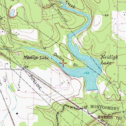 Topographic Map of Neidigk Lake, TX