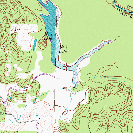 Topographic Map of Neil Lake, TX