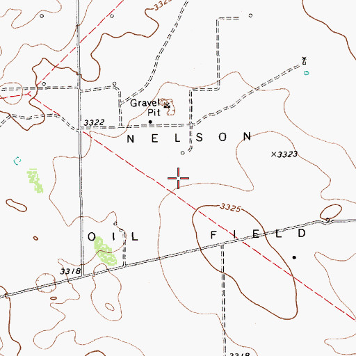 Topographic Map of Nelson Oil Field, TX