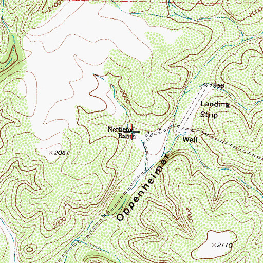 Topographic Map of Nettleton Ranch, TX