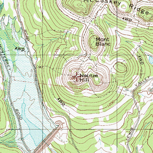 Topographic Map of Neutze Hill, TX