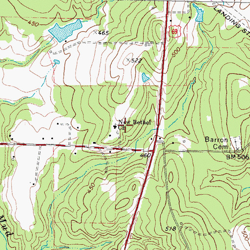 Topographic Map of New Bethel Church, TX
