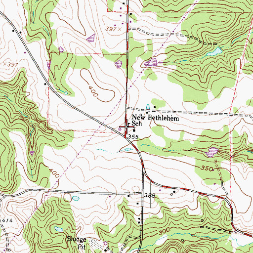 Topographic Map of New Bethlehem School, TX