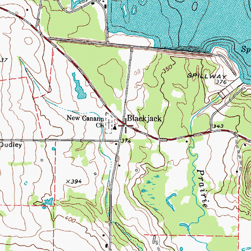 Topographic Map of New Canann Church, TX