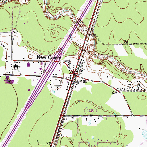 Topographic Map of New Caney, TX