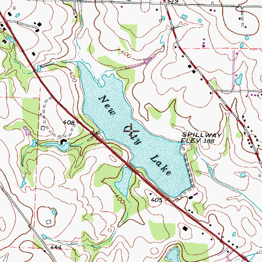 Topographic Map of New City Lake, TX