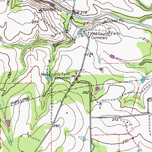 Topographic Map of New County Farm Cemetery, TX