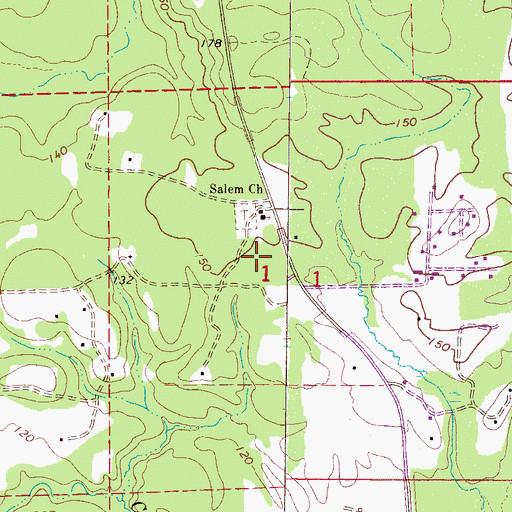 Topographic Map of Salem (historical), AL