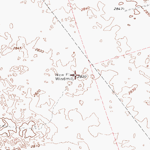 Topographic Map of New Flag Windmill, TX