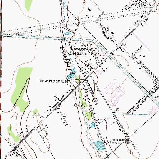Topographic Map of New Hope Cemetery, TX