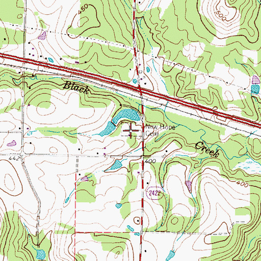 Topographic Map of New Hope Cemetery, TX