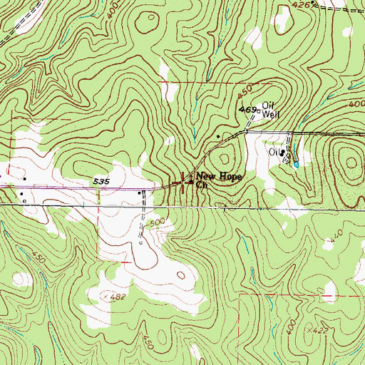Topographic Map of New Hope Church, TX