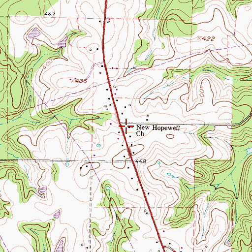Topographic Map of New Hopewell Church, TX