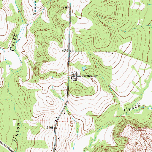Topographic Map of New Jerusalem Church, TX