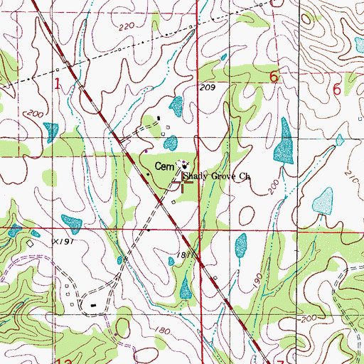 Topographic Map of Shady Grove School (historical), AL