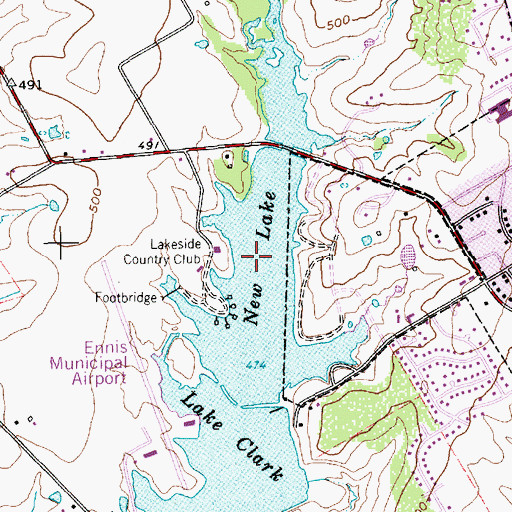 Topographic Map of New Lake, TX