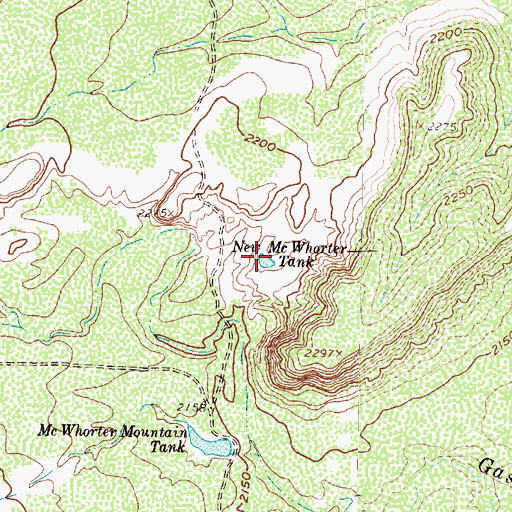 Topographic Map of New McWhorter Tank, TX