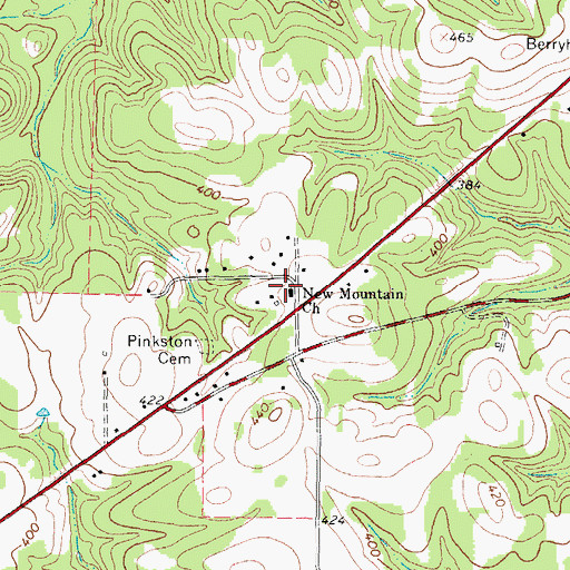 Topographic Map of New Mountain Church, TX