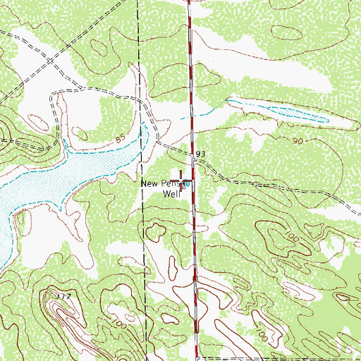Topographic Map of New Pens Well, TX