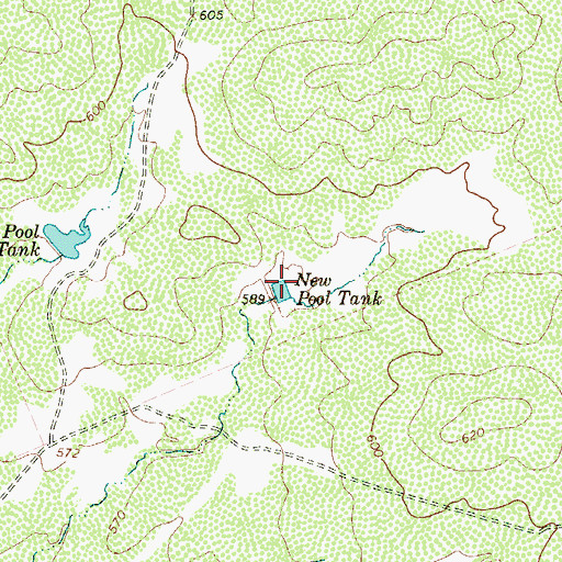 Topographic Map of New Pool Tank, TX