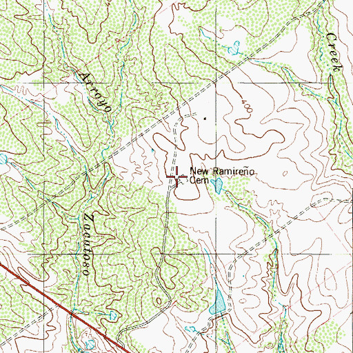 Topographic Map of New Ramireno Cemetery, TX