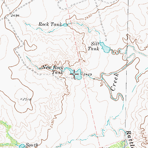 Topographic Map of New Rock Tank, TX