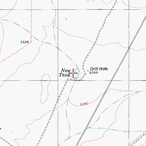Topographic Map of New Tank, TX