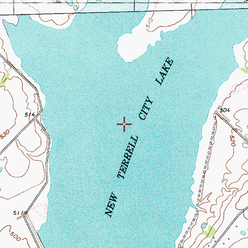 Topographic Map of New Terrell City Lake, TX