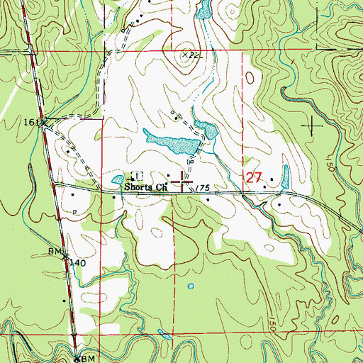 Topographic Map of Shorts, AL