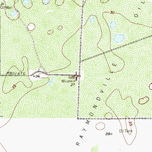 Topographic Map of New Windmill, TX