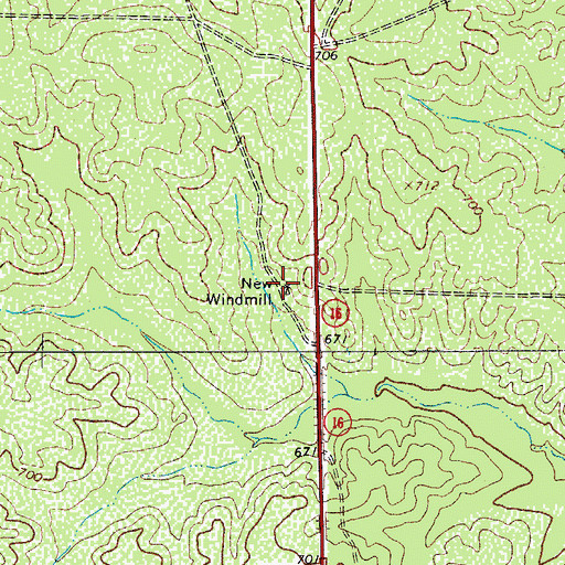 Topographic Map of New Windmill, TX