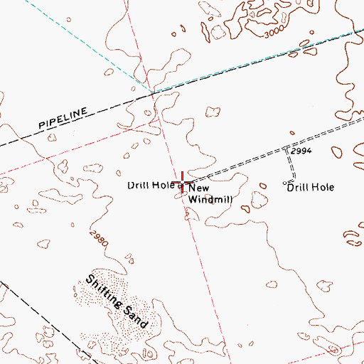 Topographic Map of New Windmill, TX