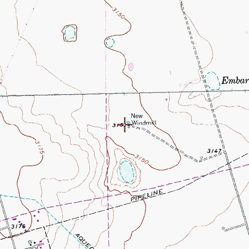 Topographic Map of New Windmill, TX