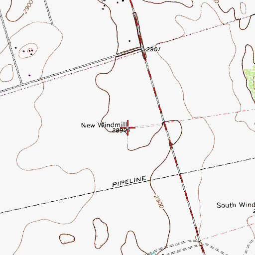 Topographic Map of New Windmill, TX