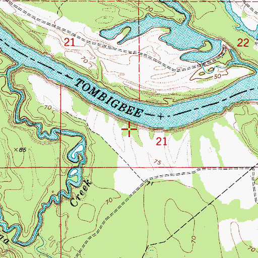 Topographic Map of Silmares Landing (historical), AL