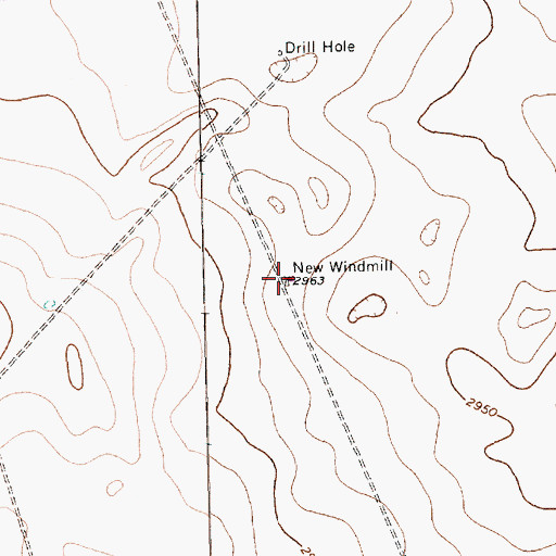 Topographic Map of New Windmill, TX