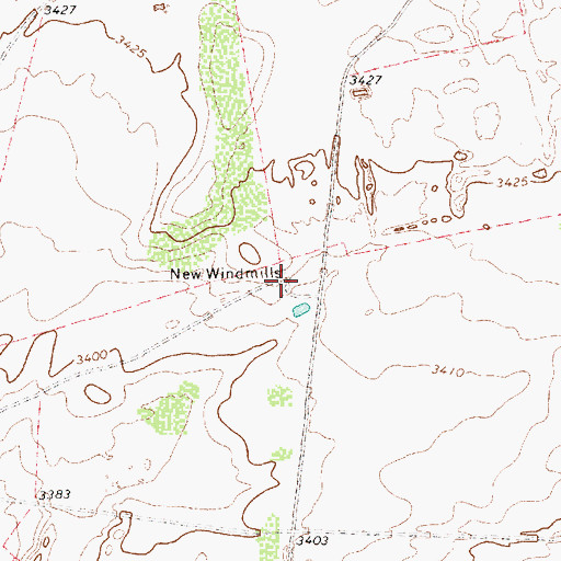 Topographic Map of New Windmills, TX