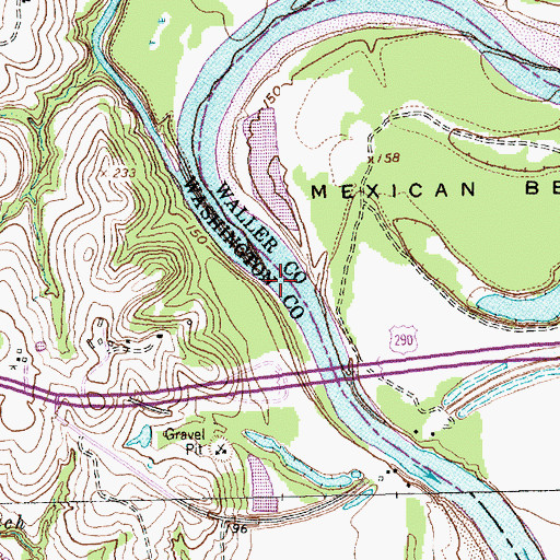 Topographic Map of New Year Creek, TX