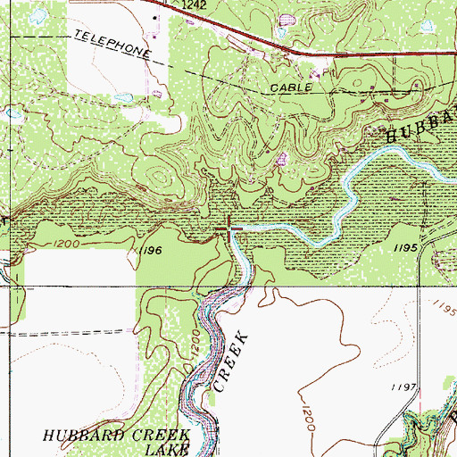 Topographic Map of Newcomb Creek, TX