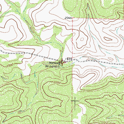 Topographic Map of Newell Windmill, TX