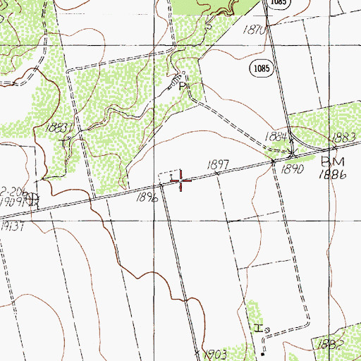 Topographic Map of Newman Church, TX