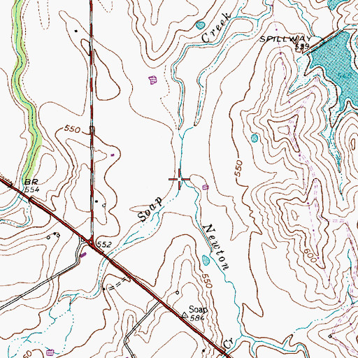 Topographic Map of Newton Branch, TX