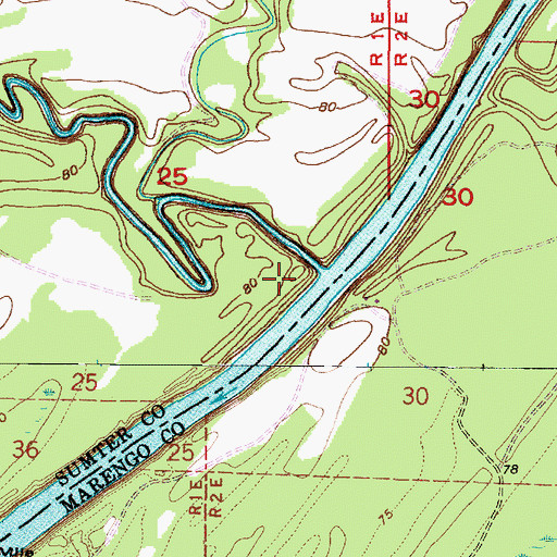 Topographic Map of Smiths Landing, AL