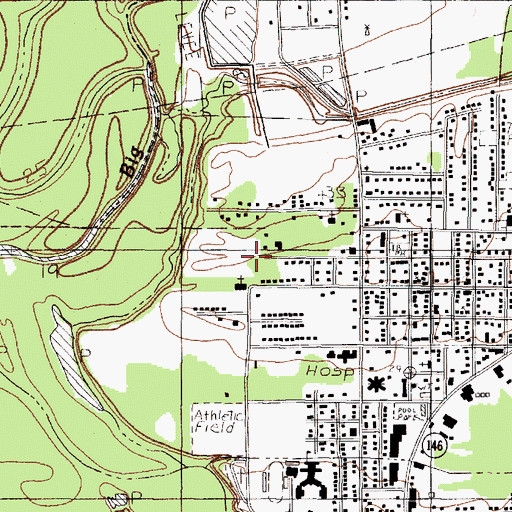 Topographic Map of Neyland Cemetery, TX