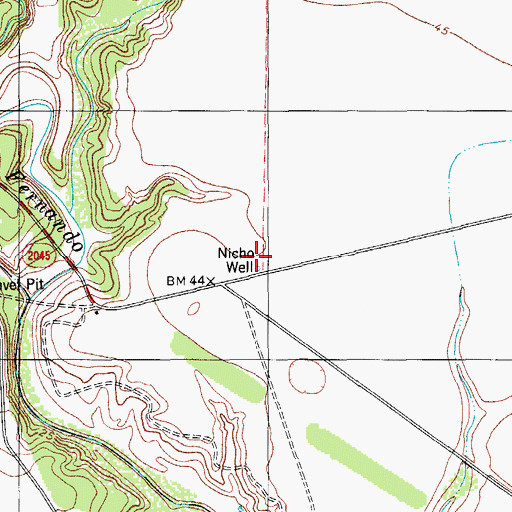 Topographic Map of Nicho Well, TX