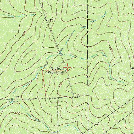 Topographic Map of Nichols Windmill, TX