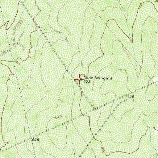 Topographic Map of Nido Windmill, TX